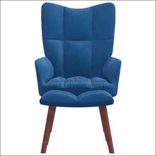 Augšupielādējiet attēlu galerijas skatā Fotelis su pėdų kėdute MI515 - €84 Save 50% 50-100, color-melyna, foteliai, material-aksomas, material-poliesteris

