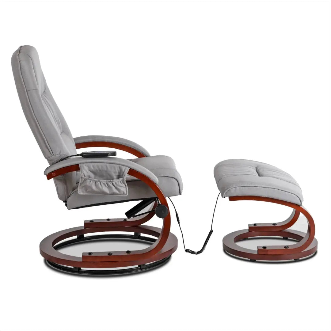 Fotelis su šildymo funkcija audiniu pilkos spalvos TE751 - €277 Save 15% __label:Pristatymas 5-14 d.d., elite,