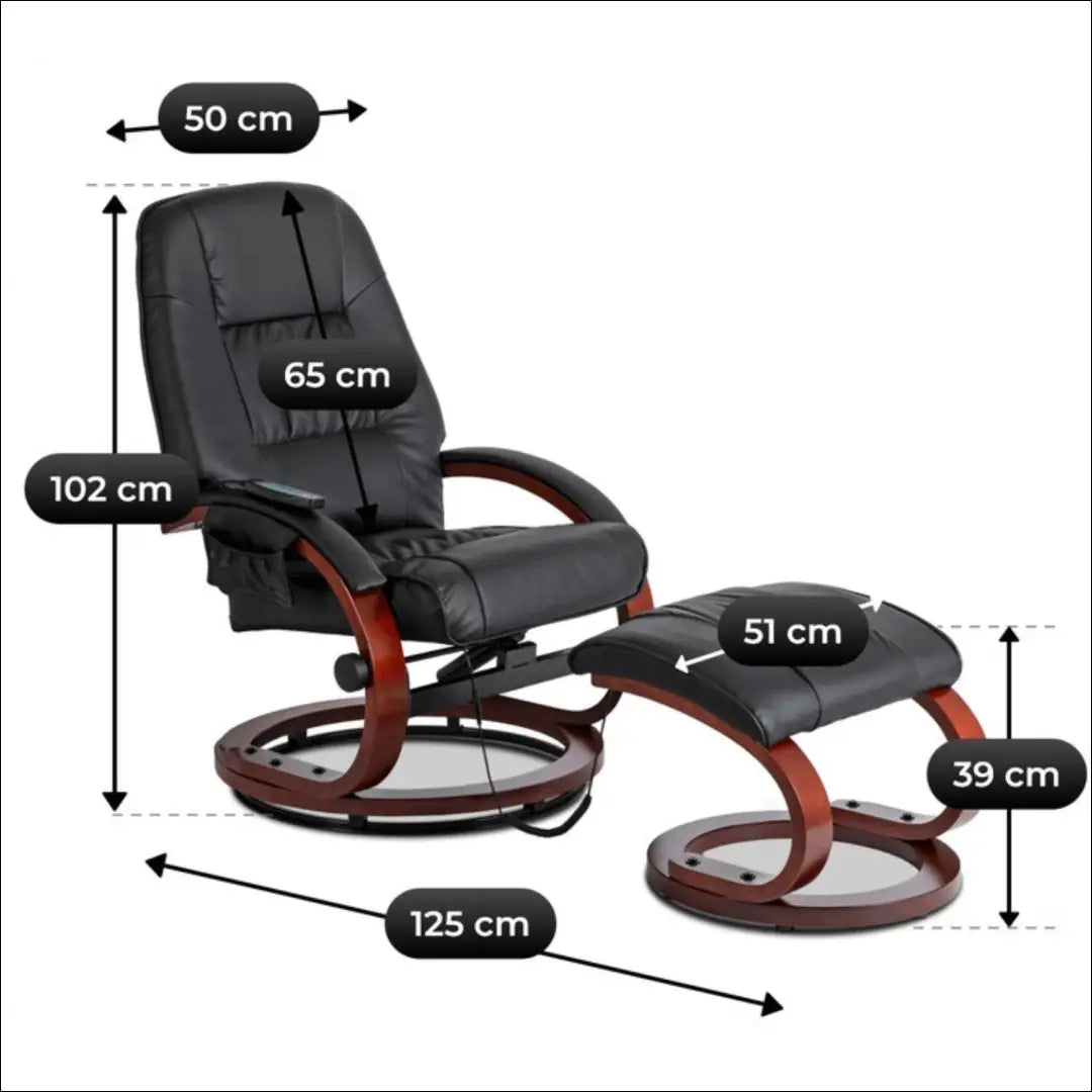 Fotelis su šildymo funkcija iš eko odos juodos spalvos TE749 - €286 Save 15% __label:Pristatymas 5-14 d.d., elite,