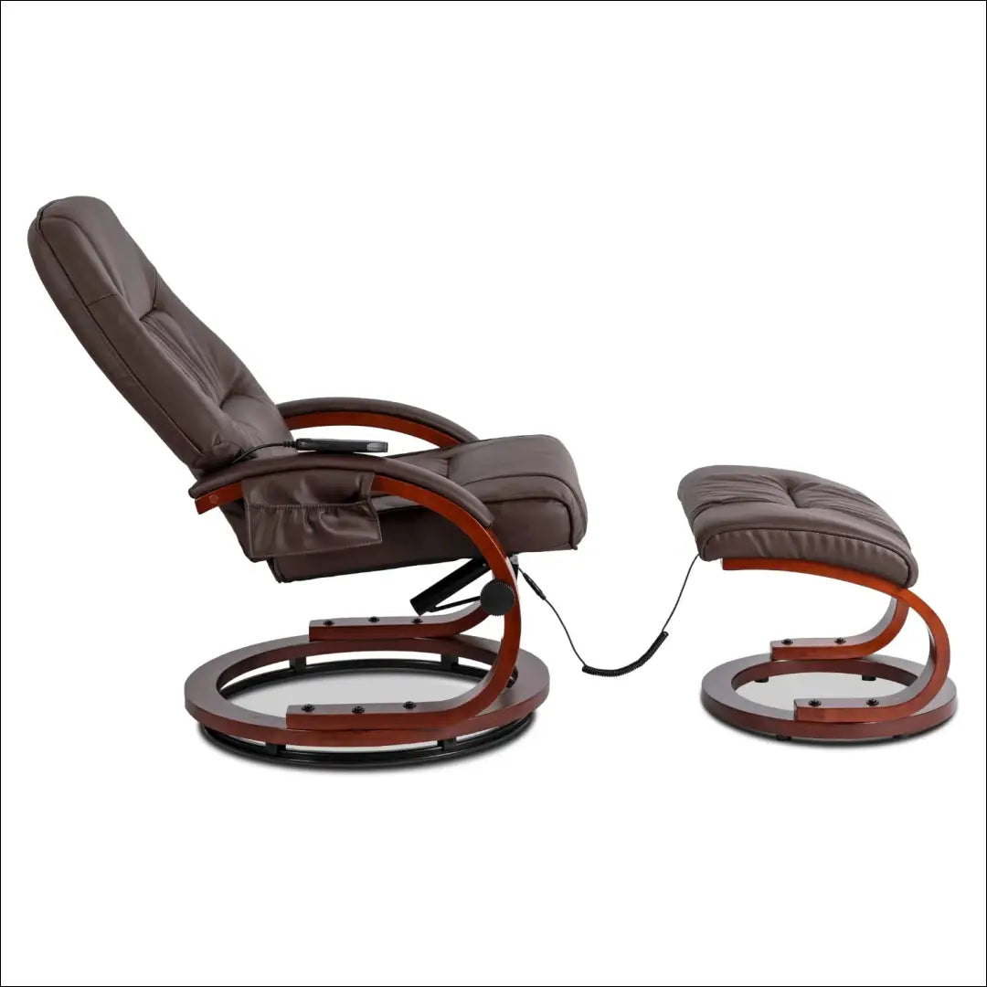 Fotelis su šildymo funkcija iš eko odos rudos spalvos TE748 - €277 Save 15% __label:Pristatymas 5-14 d.d., elite,