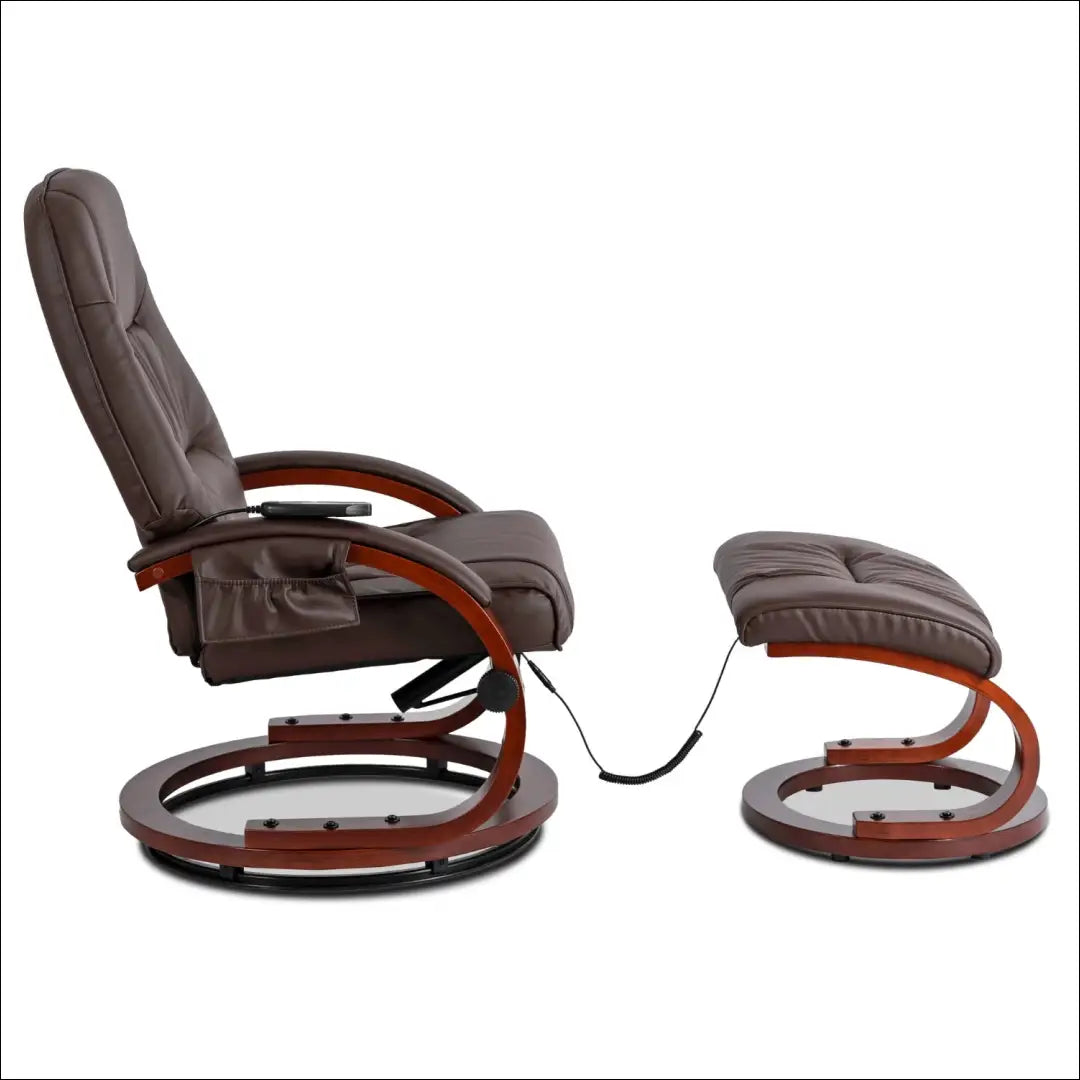 Fotelis su šildymo funkcija iš eko odos rudos spalvos TE748 - €277 Save 15% __label:Pristatymas 5-14 d.d., elite,