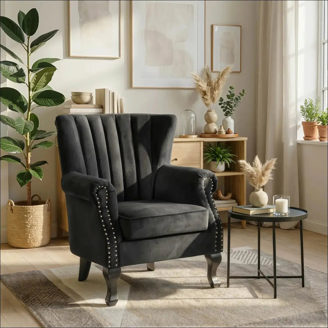 Fotelis su veliūro audiniu juodos spalvos TE141 - €194 Save 15% 100-200, __label:Pristatymas 5-14 d.d., elite, Fotele