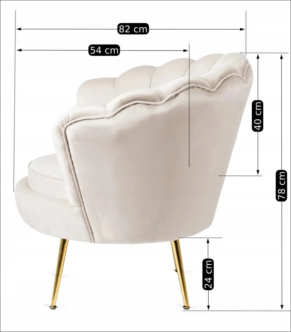 Fotelis su veliūro audiniu kreminės spalvos / smėlio TE209 - €186 Save 15% 100-200, __label:Pristatymas 5-14 d.d.,