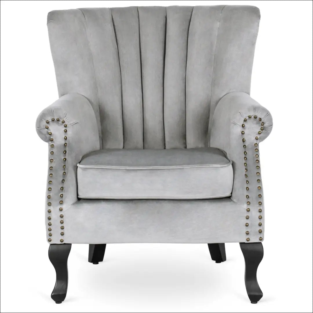 Fotelis su veliūro audiniu pilkos spalvos TE147 - €194 Save 15% 100-200, __label:Pristatymas 5-14 d.d., elite, Fotele