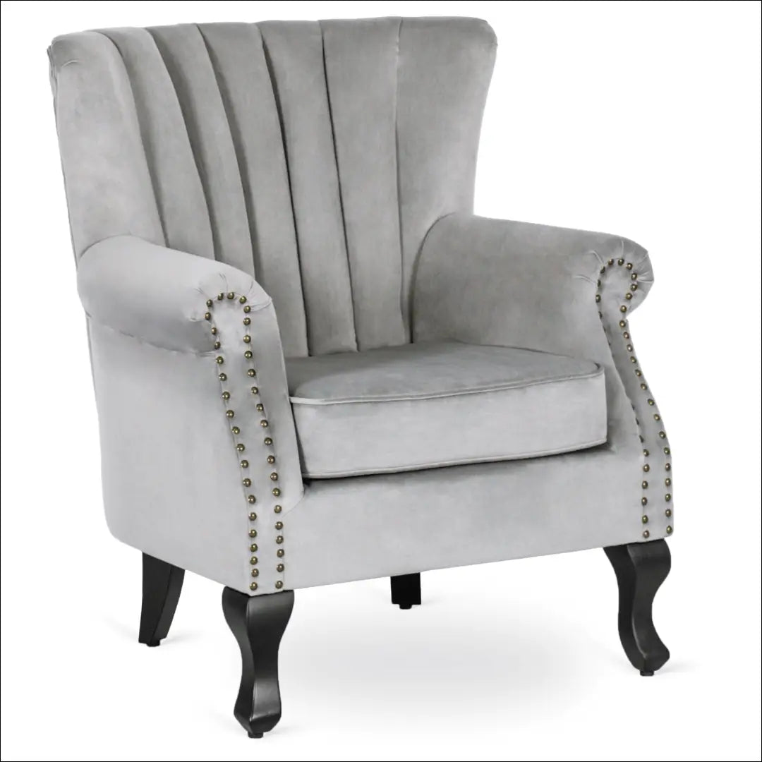 Fotelis su veliūro audiniu pilkos spalvos TE147 - €194 Save 15% 100-200, __label:Pristatymas 5-14 d.d., elite, Fotele