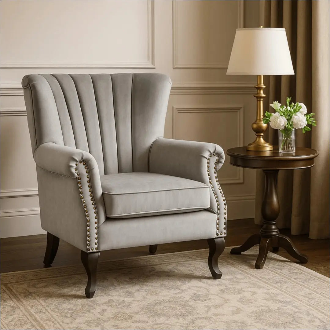 Fotelis su veliūro audiniu pilkos spalvos TE147 - €194 Save 15% 100-200, __label:Pristatymas 5-14 d.d., elite, Fotele
