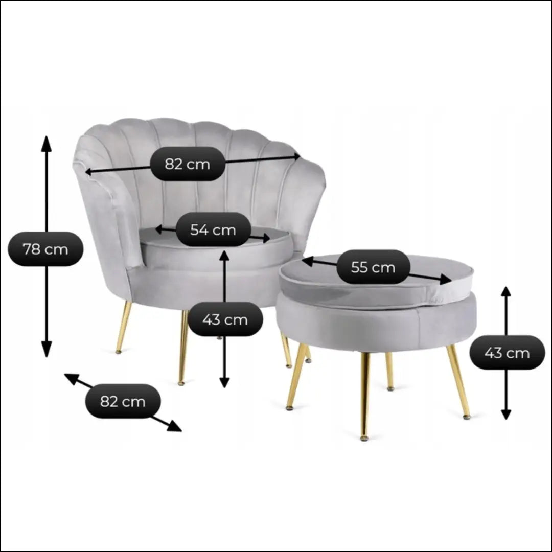 Fotelis su veliūro audiniu pilkos spalvos TE599 - €239 Save 15% __label:Pristatymas 5-14 d.d., elite, over-200,