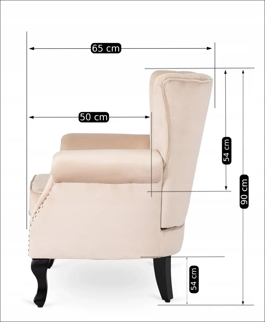 Fotelis su veliūro audiniu smėlio spalvos TE142 - €194 Save 15% 100-200, __label:Pristatymas 5-14 d.d., elite, Fotele