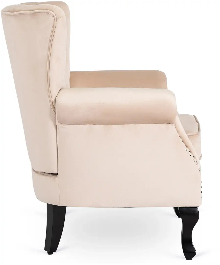 Fotelis su veliūro audiniu smėlio spalvos TE142 - €194 Save 15% 100-200, __label:Pristatymas 5-14 d.d., elite, Fotele