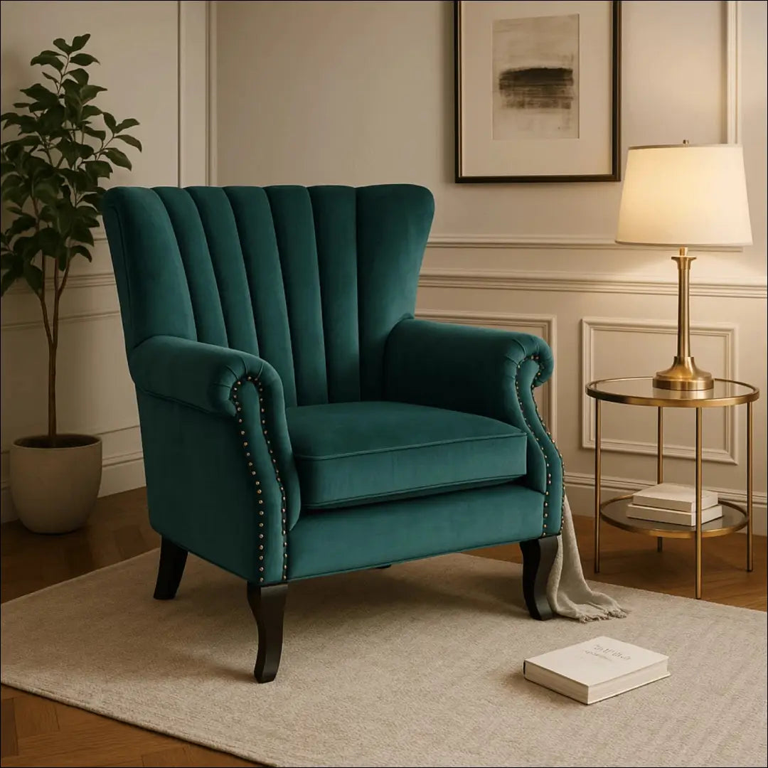 Fotelis su veliūro audiniu žalios spalvos TE309 - €194 Save 15% 100-200, __label:Pristatymas 5-14 d.d., elite, Fotele