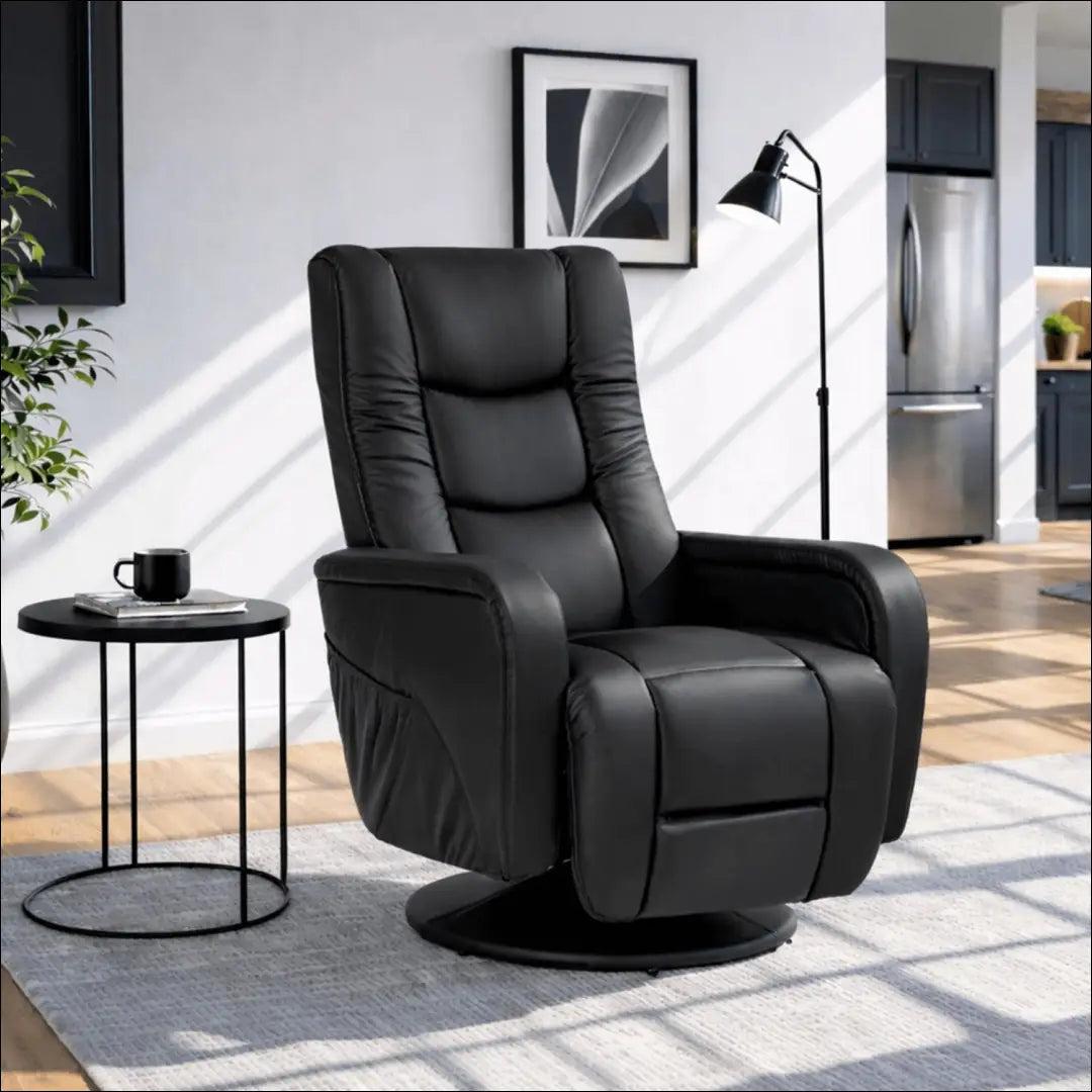 Fotelis sukamas iš eko odos juodos spalvos TE098 - €338 Save 15% __label:Pristatymas 5-14 d.d., elite, Fotele