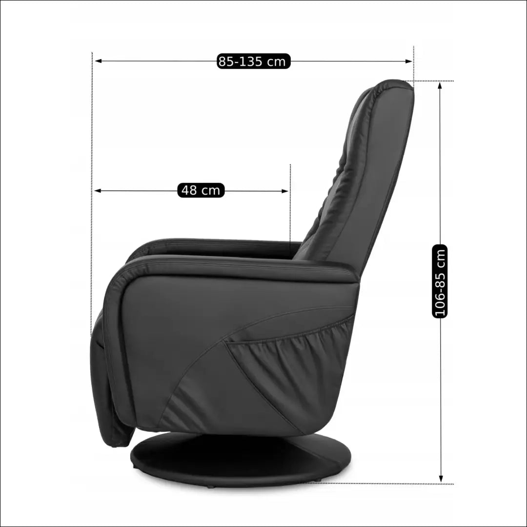Fotelis sukamas iš eko odos juodos spalvos TE098 - €338 Save 15% __label:Pristatymas 5-14 d.d., elite, Fotele