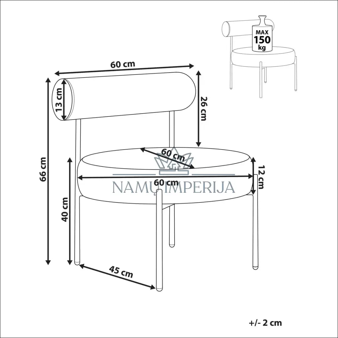 Foteliukas MI782 - €92 Save 50% 50-100, __label:Pristatymas 1-2 d.d., boucle, color-balta, foteliai €50 to €100 Folding