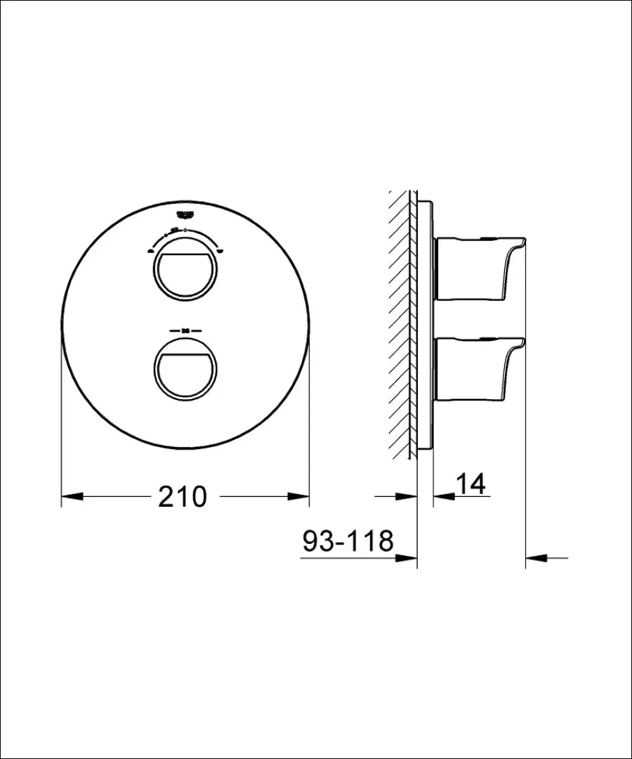 „Grohtherm 2000“ termostatas DI11159 - €215 Save 50% __label:Pristatymas 1-2 d.d., color-sidabrine, kita,