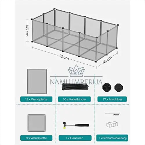 Gyvūno narvas SM827 - €65 Save 30% 50-100, __label:Pristatymas 5-14 d.d., gyvunai, notouch30, song 143x73x46cm