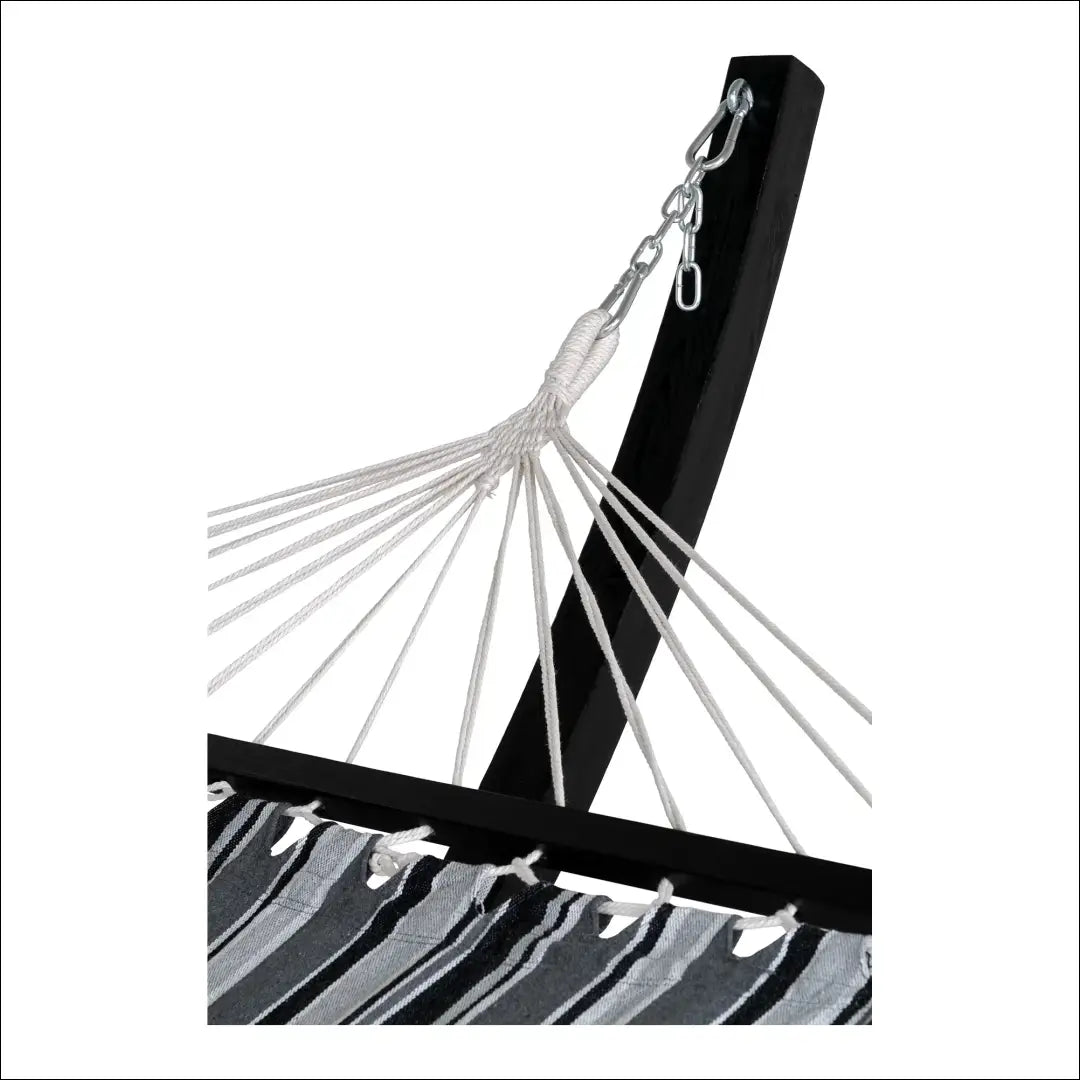 Hamakas ant medinio stovo maumedžio poliesterio/medvilnės juoda/pilka/balta RD1182 - €276 Save 15% __label:Pristatymas