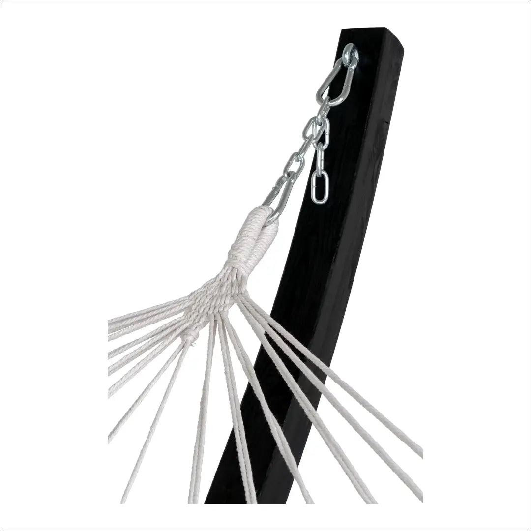 Hamakas ant medinio stovo maumedžio poliesterio/medvilnės juoda/pilka/balta RD1182 - €276 Save 15% __label:Pristatymas
