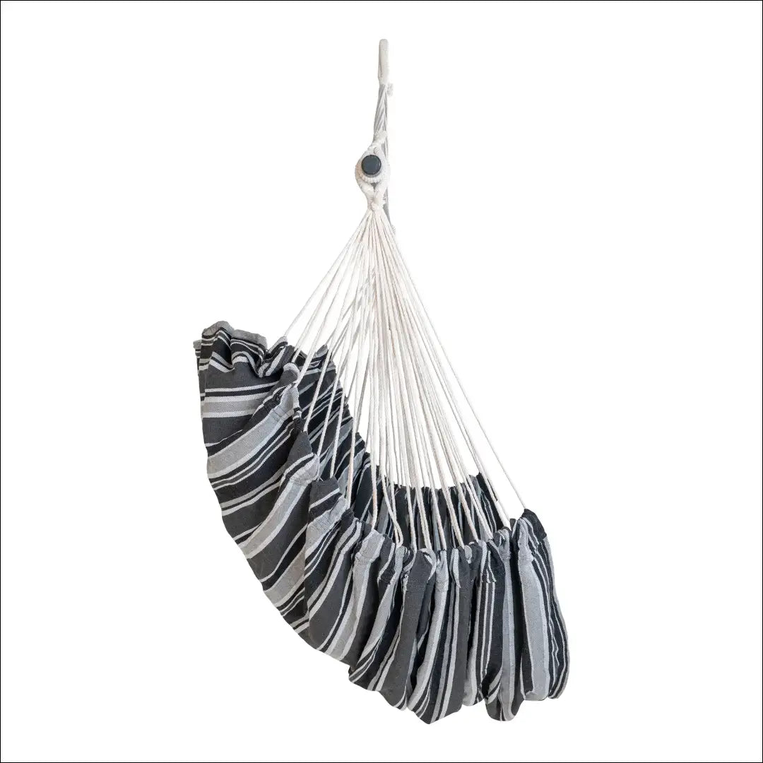 Hamakas-kėdė poliesteris/medvilnė maumedis juoda/pilka/balta RD1189 - €36 Save 15% 25-50, __label:Pristatymas 5-14