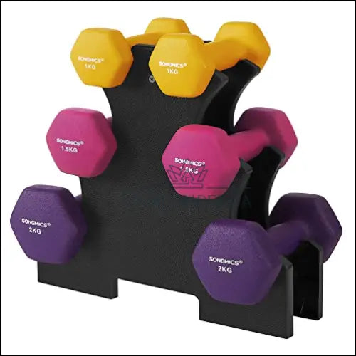 Hantelių komplektas 6vnt su stovu SM1525 - €65 Save 40% 50-100, __label:Pristatymas 5-14 d.d., hanteliai, notouch30,