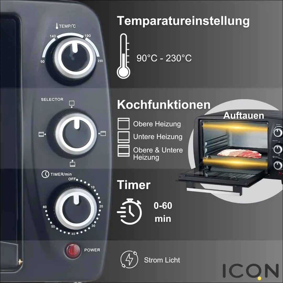 ICQN kompaktiška mini orkaitė SP328 - €34 Save 50% 25-50, __label:Pristatymas 1-2 d.d., color-pilka, elektronika,