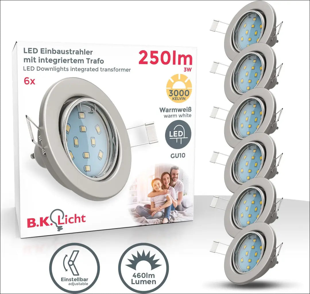 Įleidžiamų šviestuvų komplektas (6vnt) DI12527 - €25 Save 50% 25-50, __label:Pristatymas 1-2 d.d., color-sidabrine,