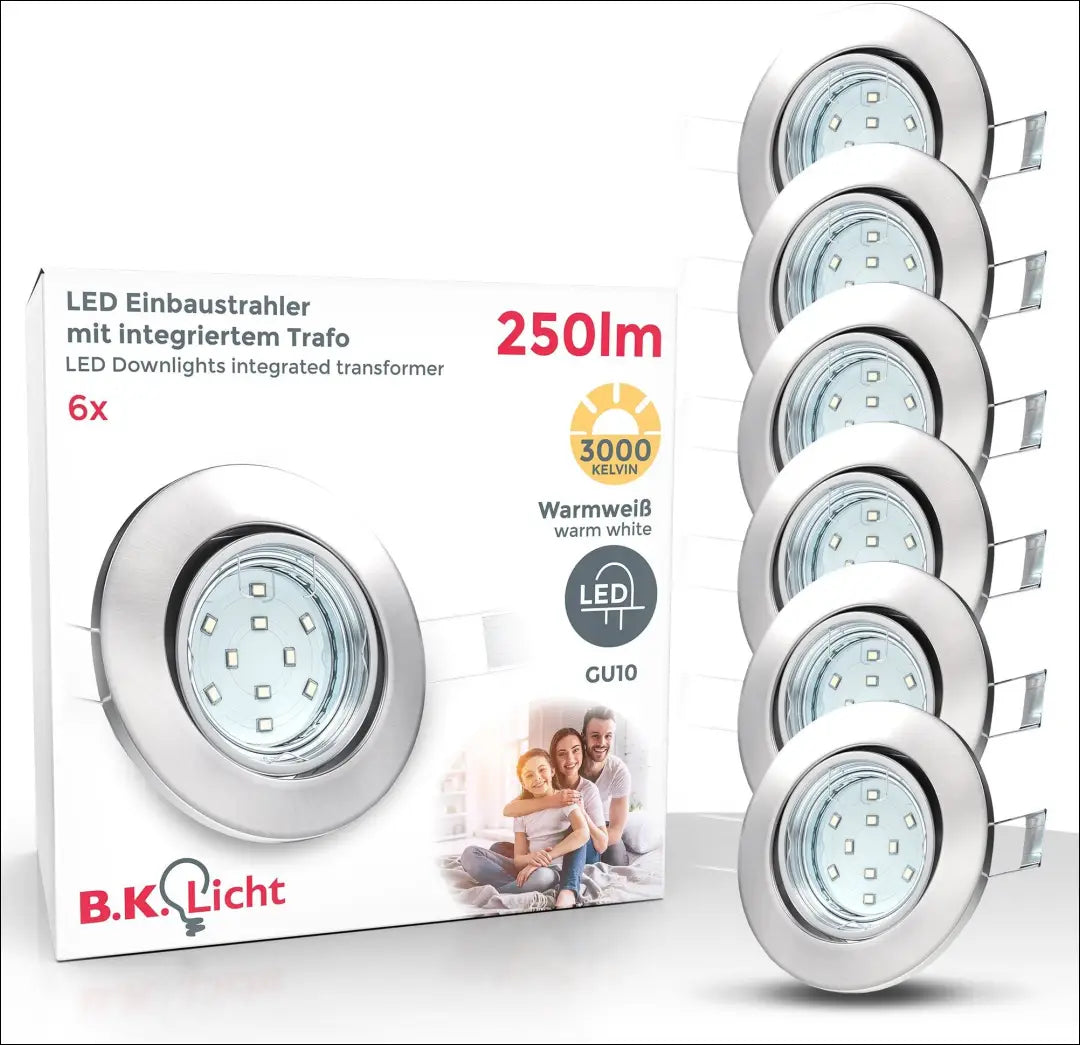 Įleidžiamų šviestuvų komplektas (6vnt) DI12527 - €25 Save 50% 25-50, __label:Pristatymas 1-2 d.d., color-sidabrine,