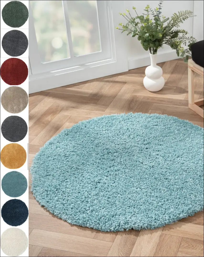 Ilgaplaukis apvalus kilimas RU1672 - €58 Save 50% 50-100, __label:Pristatymas 1-2 d.d., color-turkis, ilgaplaukiai 150