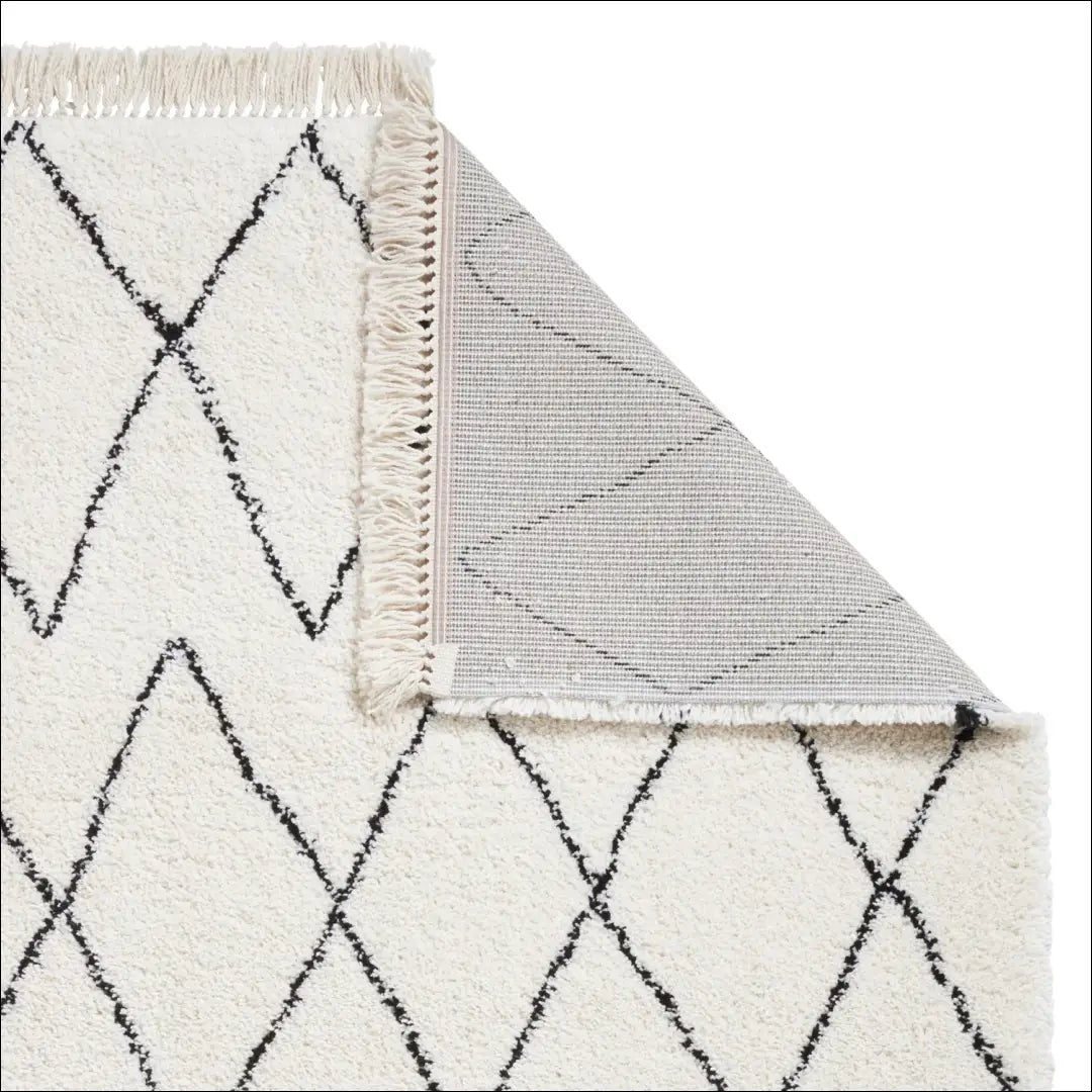 Ilgaplaukis kilimas RU1142 - €94 Save 50% 50-100, __label:Pristatymas 1-2 d.d., color-balta, color-juoda, ilgaplaukiai