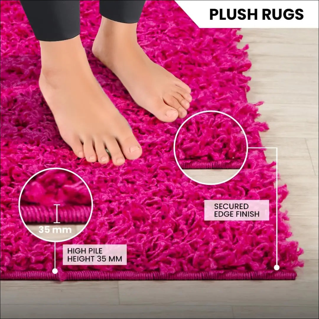 Ilgaplaukis kilimas RU1227 - €40 Save 50% 25-50, __label:Pristatymas 1-2 d.d., color-rozine, Dydis-80-x-250-cm,