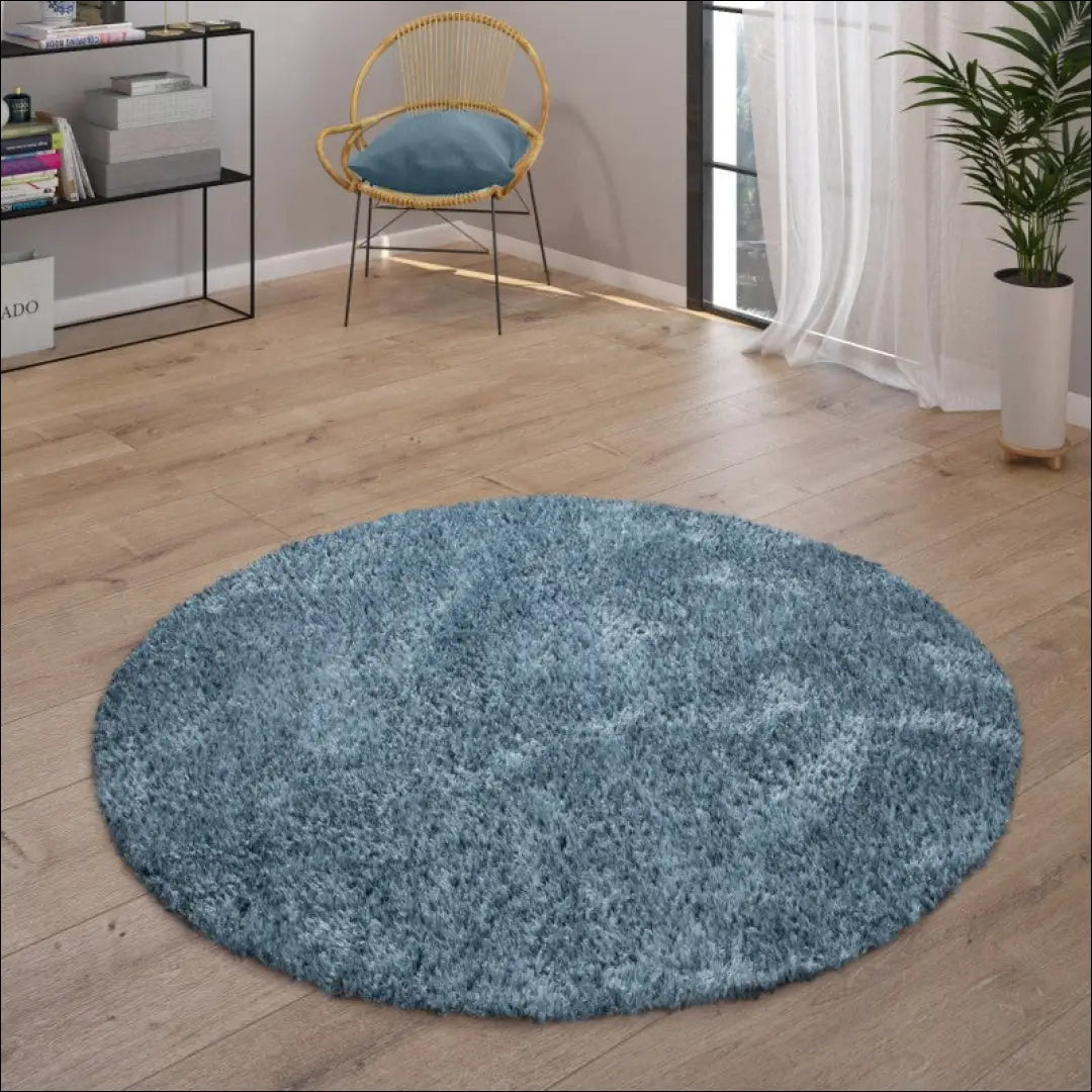 Ilgaplaukis kilimas RU1426 - €68 Save 50% 50-100, __label:Pristatymas 1-2 d.d., apvalus, color-melyna, ilgaplaukiai 160