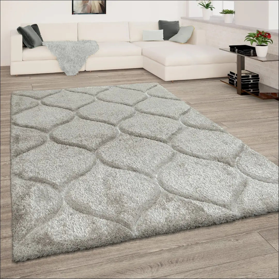 Ilgaplaukis kilimėlis RU1585 - €33 Save 50% 25-50, __label:Pristatymas 1-2 d.d., color-pilka, Dydis-60-x-100-cm,