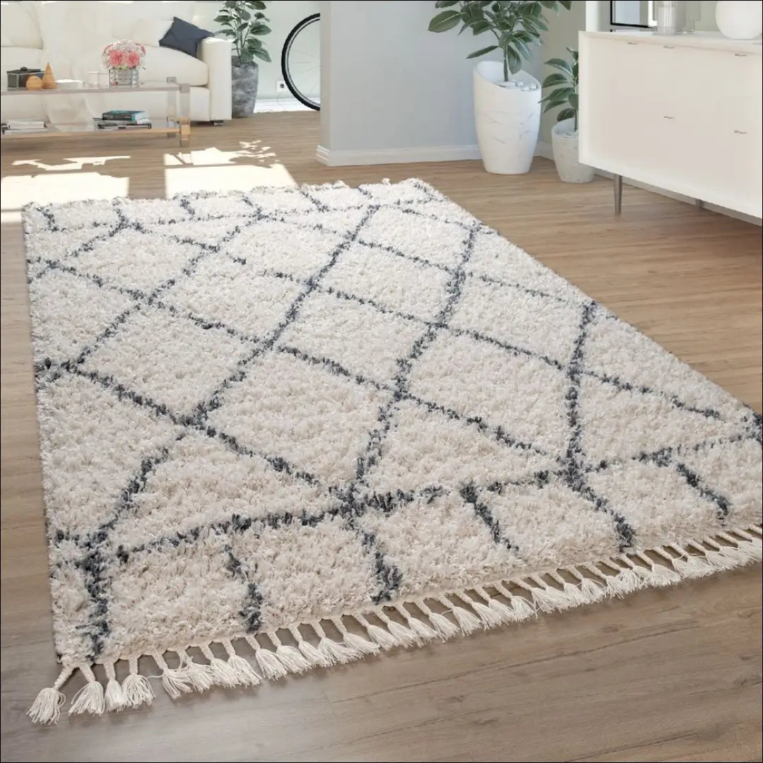 Ilgaplaukis kilimėlis RU1649 - €32 Save 50% 25-50, __label:Pristatymas 1-2 d.d., color-kremas, Dydis-60-x-100-cm,