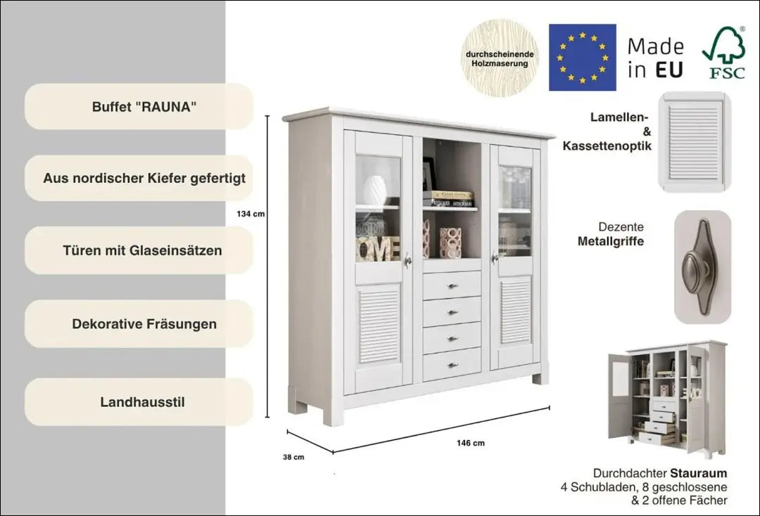 Indauja SI2295 - €360 Save 50% __label:Pristatymas 1-2 d.d., color-balta, indaujos, komodos, material-medzio-masyvas