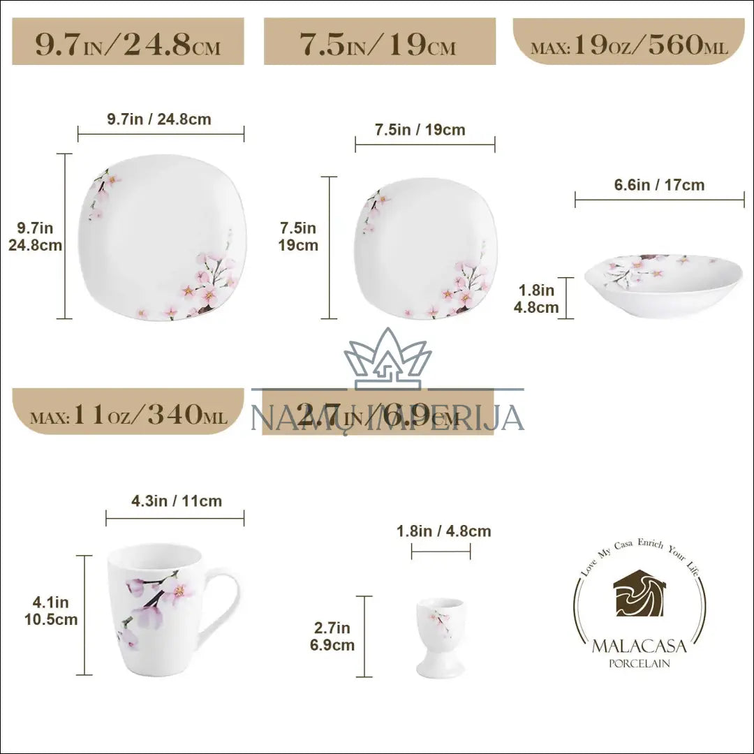 Indų komplektas (4 asmenims) DI9107 - €46 Save 50% 25-50, __label:Pristatymas 1-2 d.d., color-balta, color-rozine,