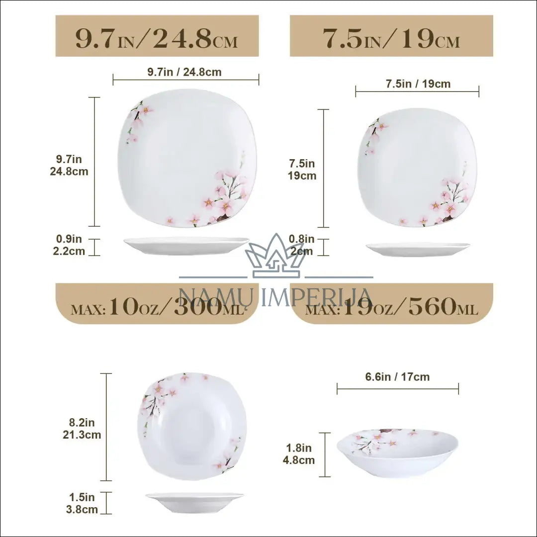 Indų komplektas (6 asmenims) DI9108 - €49 Save 50% 25-50, __label:Pristatymas 1-2 d.d., color-balta, color-rozine,