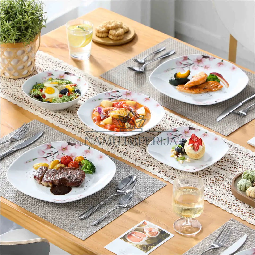 Indų komplektas (6 asmenims) DI9108 - €49 Save 50% 25-50, __label:Pristatymas 1-2 d.d., color-balta, color-rozine,
