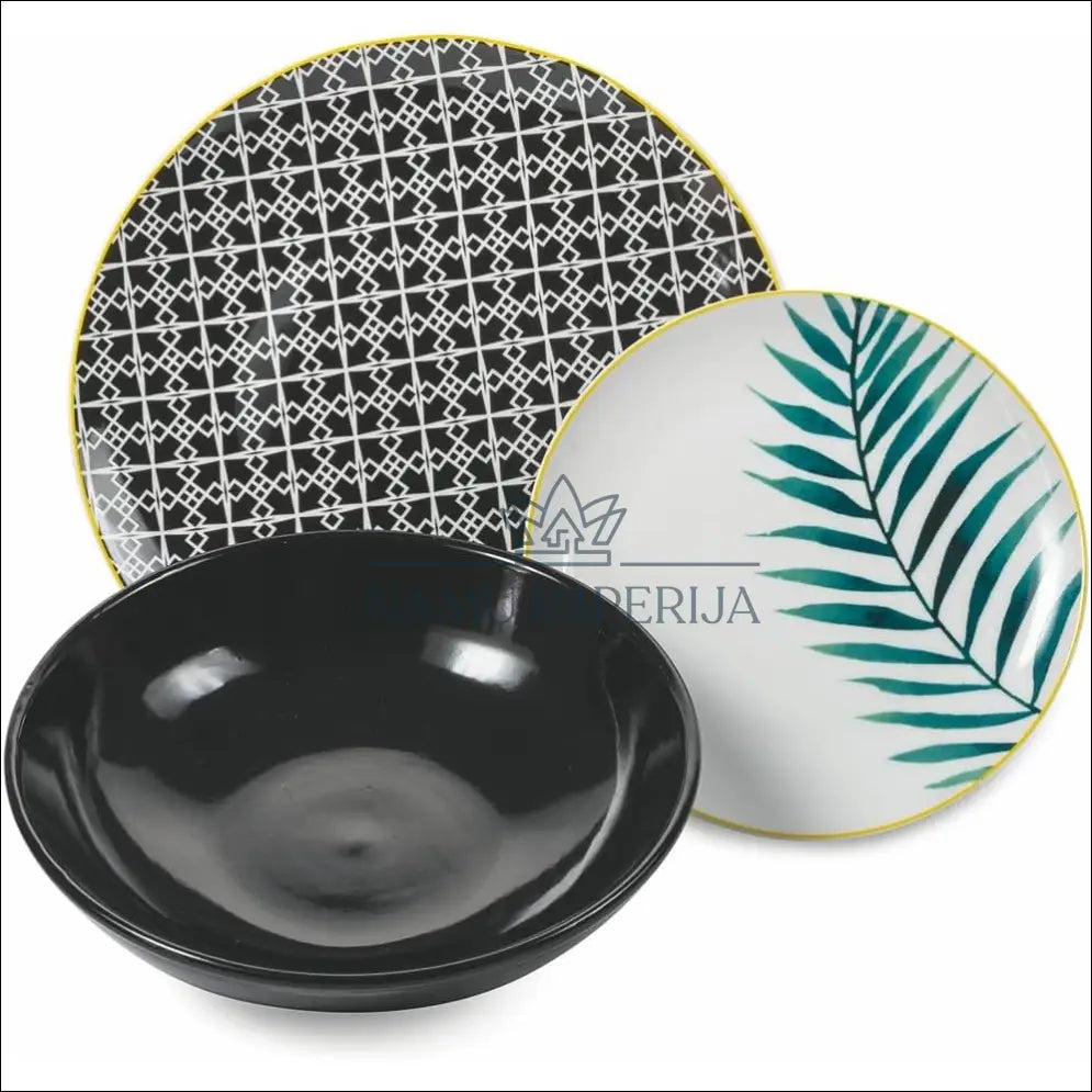 Indų komplektas (6 asmenims) DI9949 €80 Save 50% 50 100, __label:Pristatymas 1 2 d.d., color balta, geltona, juoda €50