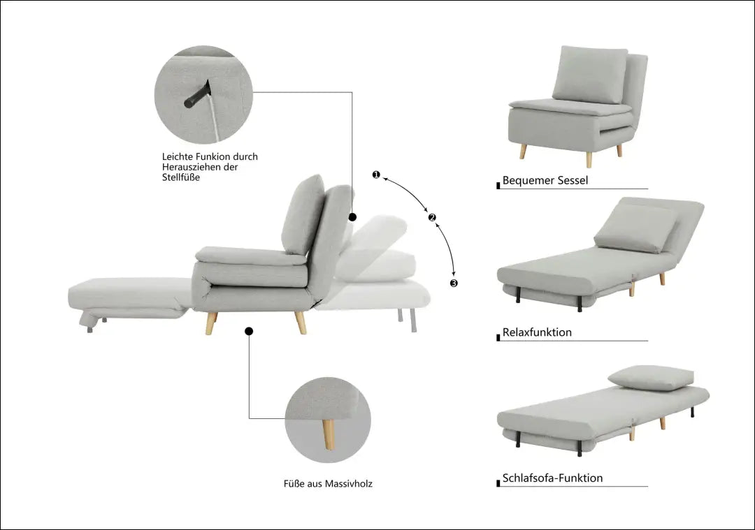 Išlankstomas fotelis MI957 - €240 Save 50% __label:Pristatymas 1-2 d.d., color-pilka, foteliai, material-gobelenas,