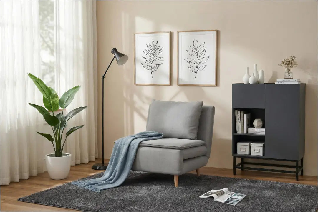 Išlankstomas fotelis MI957 - €240 Save 50% __label:Pristatymas 1-2 d.d., color-pilka, foteliai, material-gobelenas,
