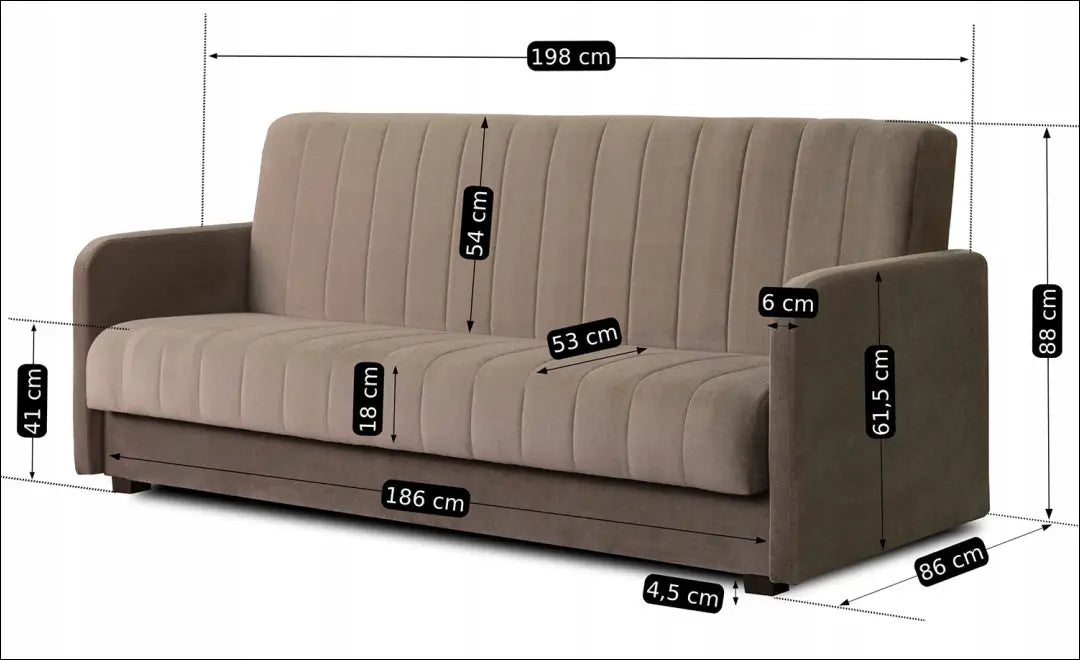 Išskleidžiama sofa su audiniu smėlio spalvos TE277 - €645 Save 15% __label:Pristatymas 5-14 d.d., elite, over-200,
