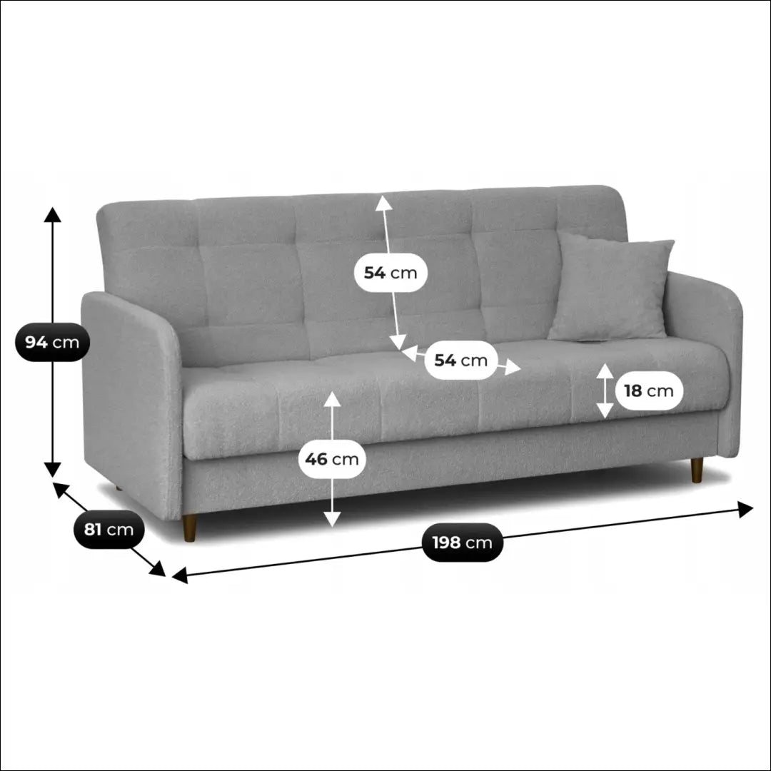 Išskleidžiama sofa su buklė audinio audiniu pilkos spalvos TE1158 - €676 Save 15% __label:Pristatymas 5-14 d.d., elite,