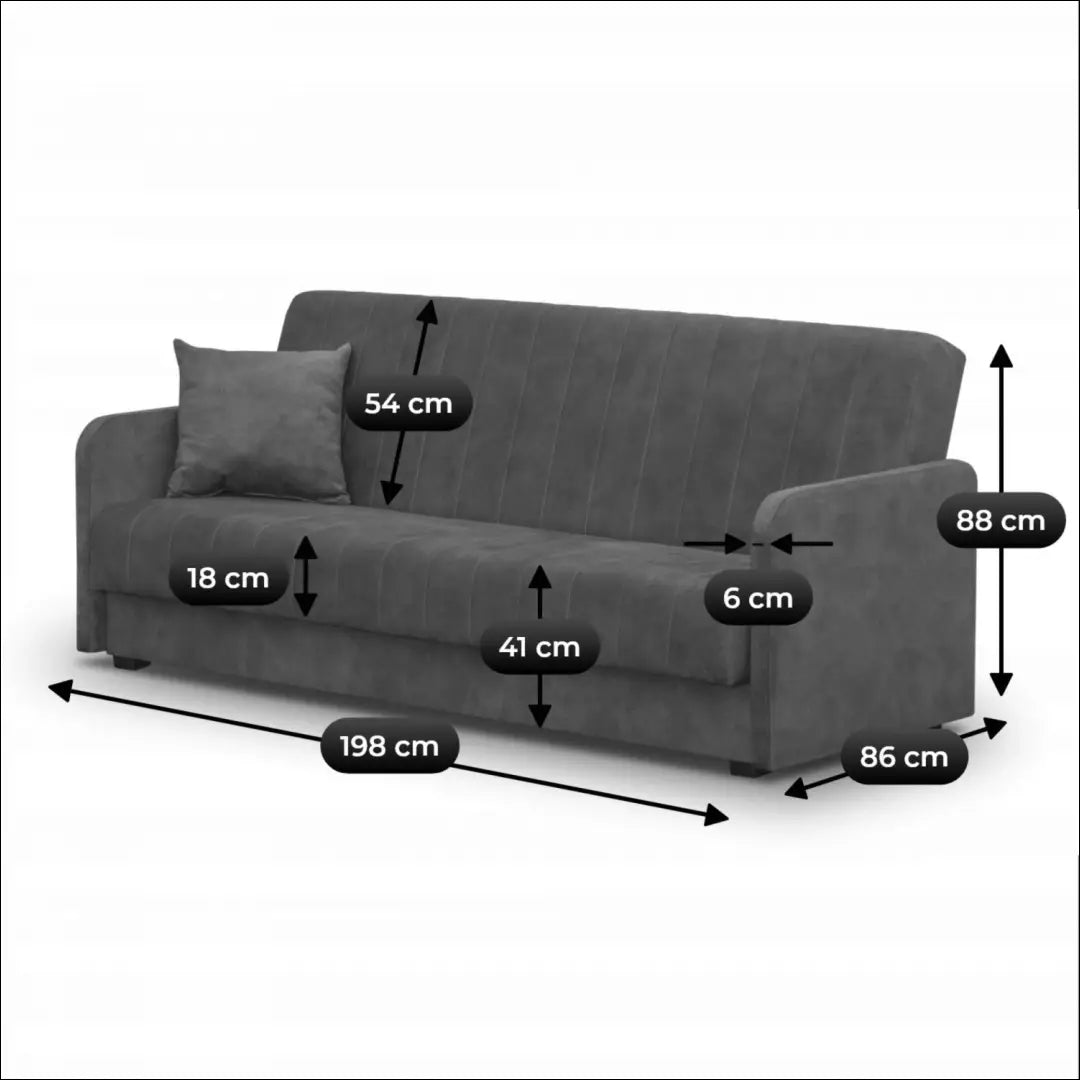 Išskleidžiama sofa su veliūro audiniu pilkos spalvos TE1182 - €615 Save 15% __label:Pristatymas 5-14 d.d., elite,