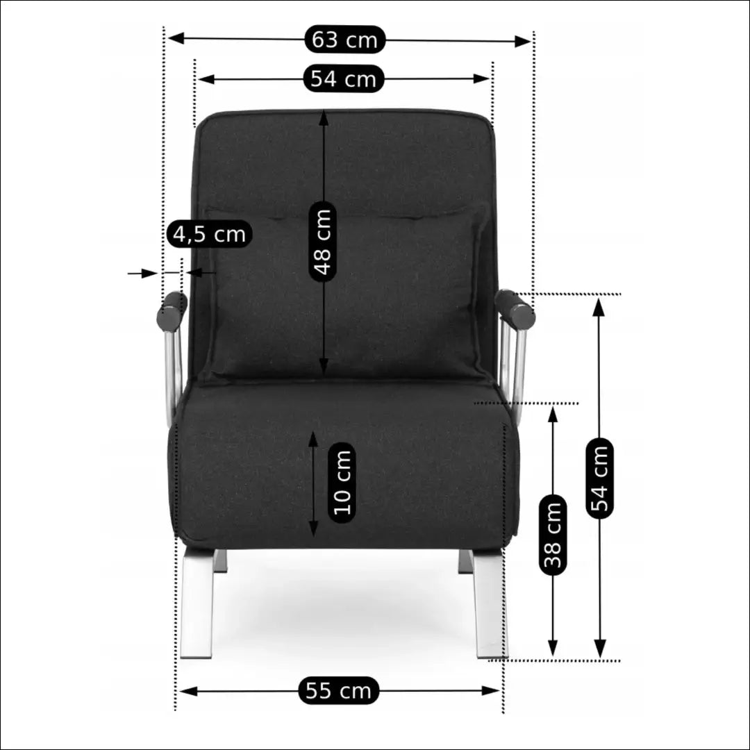 Išskleidžiamas fotelis su audiniu juodos spalvos TE088 - €176 Save 15% 100-200, __label:Pristatymas 5-14 d.d., elite,