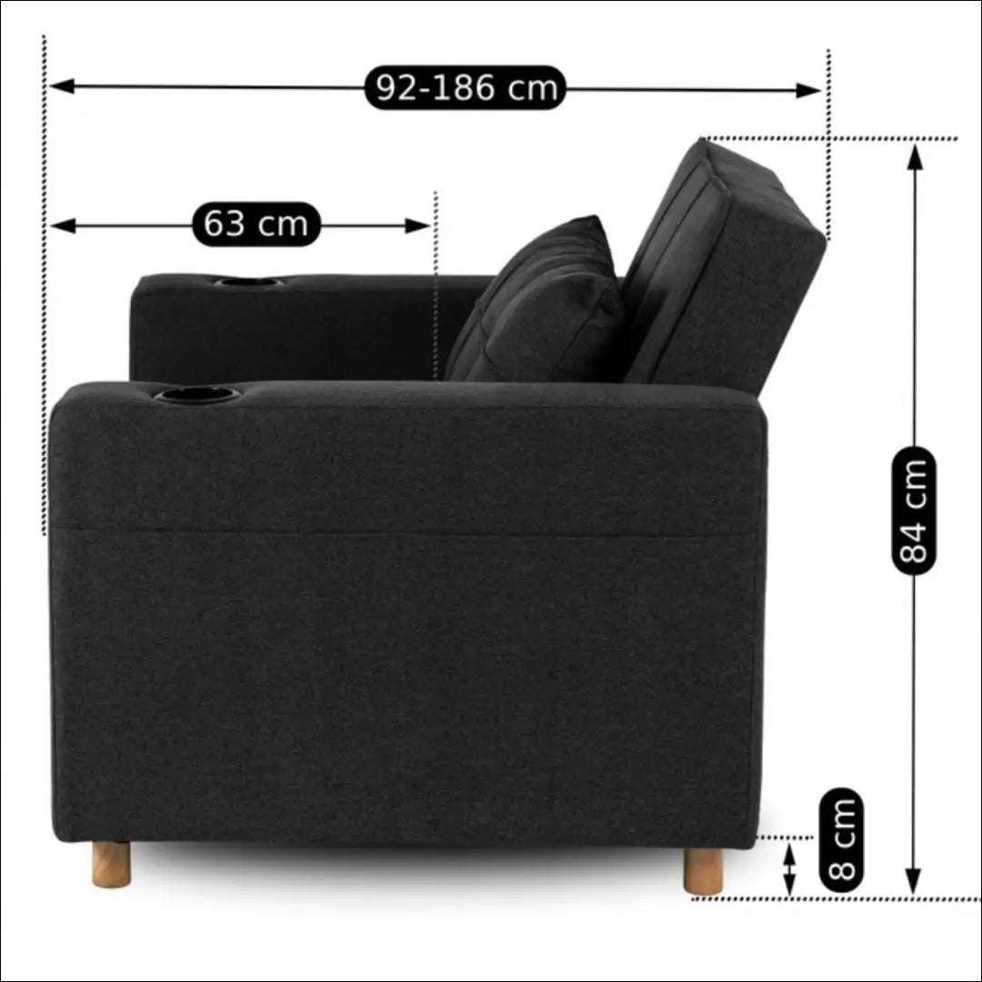 Išskleidžiamas fotelis su audiniu juodos spalvos TE297 - €327 Save 15% __label:Pristatymas 5-14 d.d., elite, Fotele