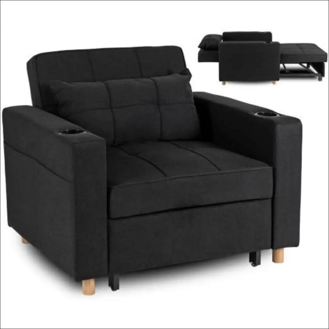 Išskleidžiamas fotelis su audiniu juodos spalvos TE297 - €327 Save 15% __label:Pristatymas 5-14 d.d., elite, Fotele