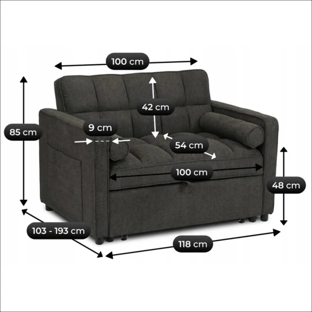 Išskleidžiamas fotelis su audiniu juodos spalvos TE761 - €349 Save 15% __label:Pristatymas 5-14 d.d., elite, Fotele