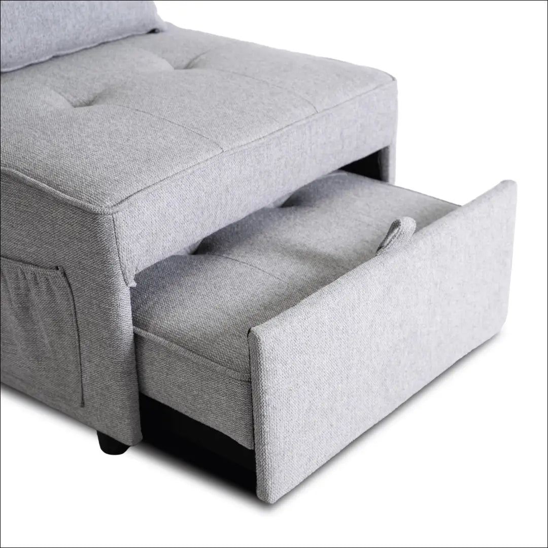 Išskleidžiamas fotelis su audiniu pilkos spalvos 80 cm TE666 - €290 Save 15% __label:Pristatymas 5-14 d.d., elite,