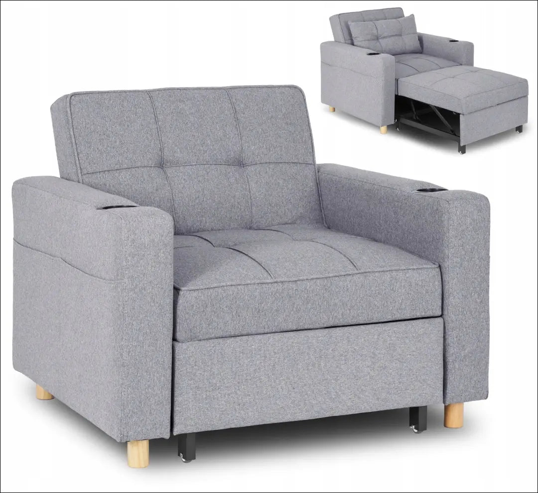 Išskleidžiamas fotelis su audiniu pilkos spalvos TE153 - €327 Save 15% __label:Pristatymas 5-14 d.d., elite, Fotele