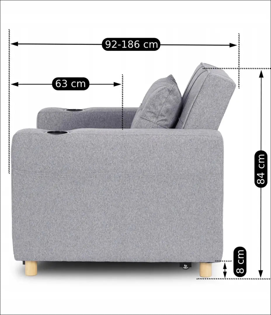 Išskleidžiamas fotelis su audiniu pilkos spalvos TE153 - €327 Save 15% __label:Pristatymas 5-14 d.d., elite, Fotele