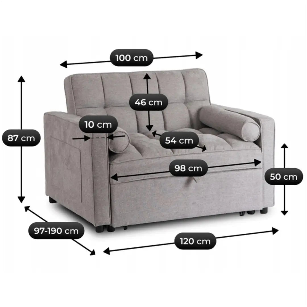 Išskleidžiamas fotelis su audiniu pilkos spalvos TE695 - €349 Save 15% __label:Pristatymas 5-14 d.d., elite, Fotele